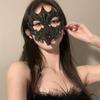 Черная маска-полумаска для глаз с цветочным узором для ночной вечеринки