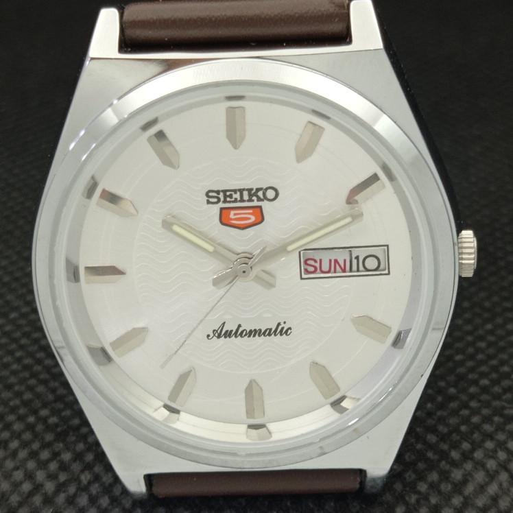 ВОССТАНОВЛЕННЫЕ ВИНТАЖНЫЕ МУЖСКИЕ СЕРЕБРЯНЫЕ ЧАСЫ SEIKO 5 AUTO 6309A ИЗ ЯПОНИИ 593c-a314838-2