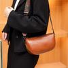 Fashion Small PU Leather Underarm Saddle Bags for Women Vintage Designer Shoulder Crossbody Bag