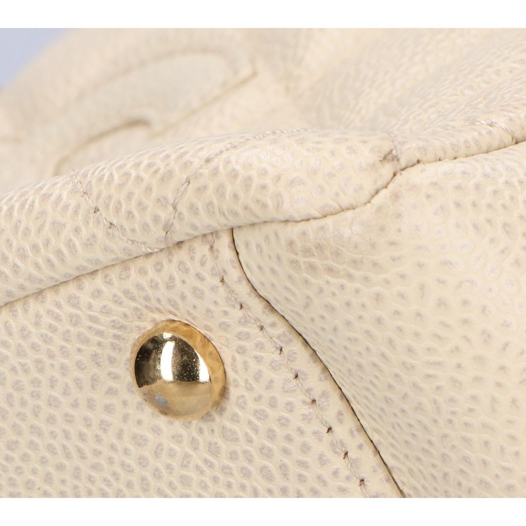 Chanel No. 8 Standard Chain Tote Bag Caviar Handbag IvoryUsed