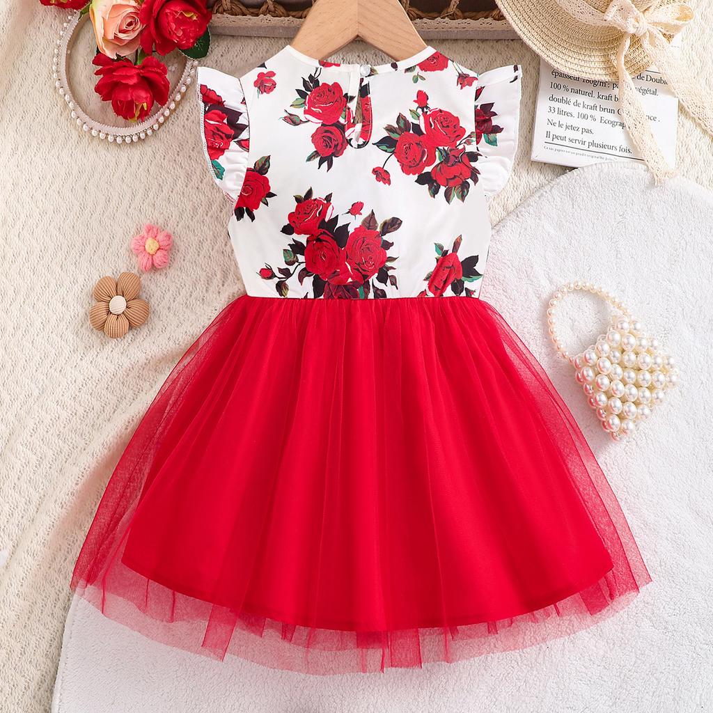 Модное платье для девочек. Летнее детское милое цветочное платье. Платье принцессы.