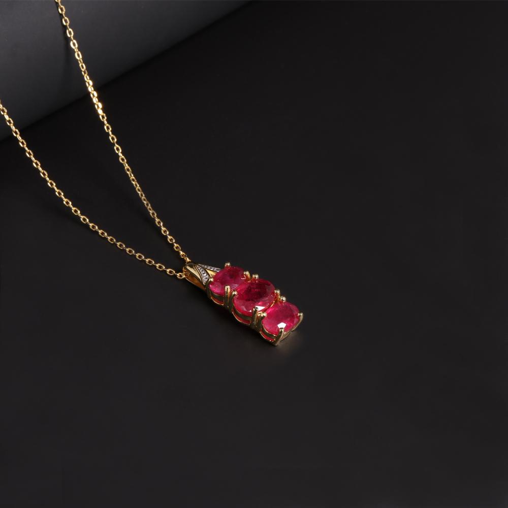 Элегантное нежное ожерелье с подвеской из натурального рубина, настоящие драгоценные камни, благородные украшения для женщин, подарки на день рождения и годовщину