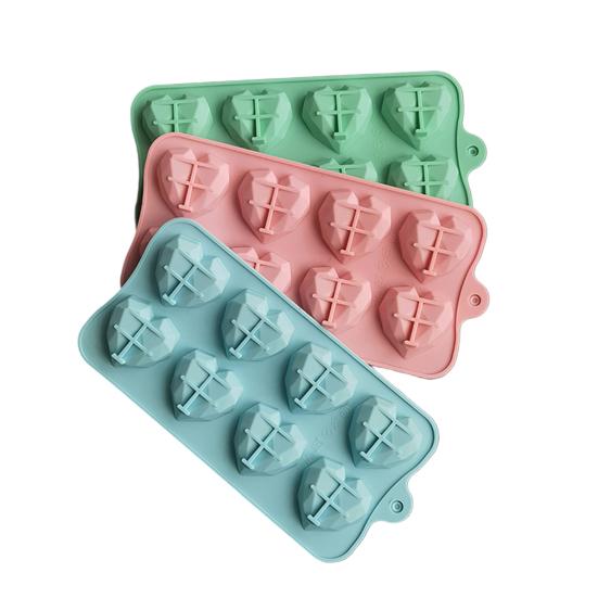 Fondant Mold Reusable Kitchen Supplies Easy To Clean Heart Shape Ice Cubes Biscuit Pastry Manual Baking Mould Convenient Decorative