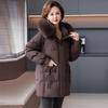 Xiaofu Women's Hooded Duck Down Jacket with Faux Fur Trim