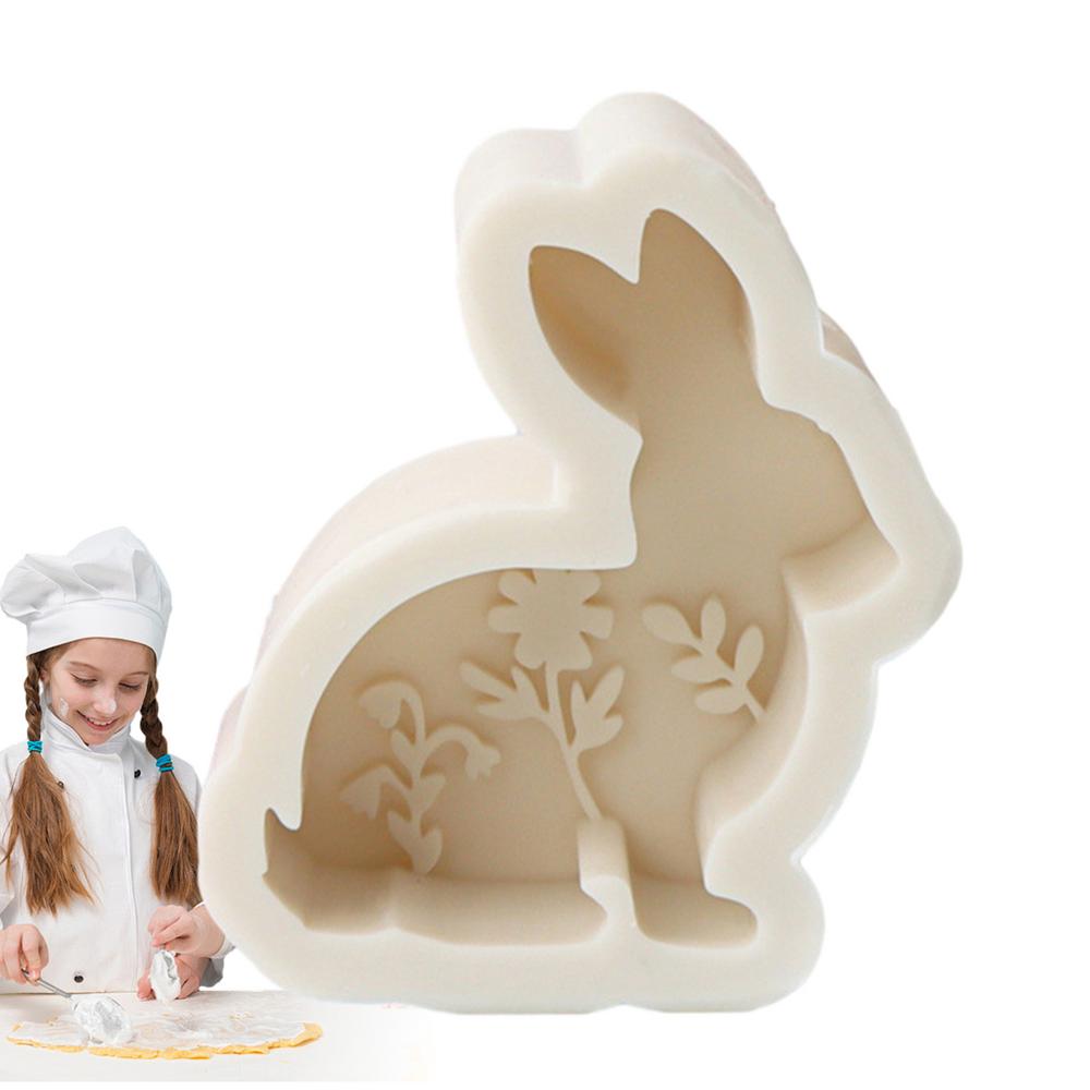 Формы Пасхального Кролика Силиконовые для литья смолы Форма Кролика для изготовления свечей Гибкие поделки Формы из смолы Декор стола Изготовление свечей