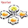 4pcs/set Stainless Steel Fried Egg Pancake Lovely Shaper Omelette Mold Mould Frying Egg Cooking Tools Kitchen Accessories