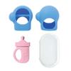 Прорезыватель для зубов Heart pain, набор из 2 предметов, синий, фиолетовый, розовый, 1 комплект, прорезыватель для двух рук в перчатках + прорезыватель для детской бутылочки, корейские детские товары