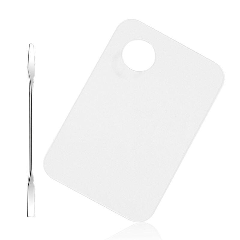 Makeup Palette Clear Acrylic Nail Stamping Plates Foundation Eyeshadow Stainless Steel Rod Manicure