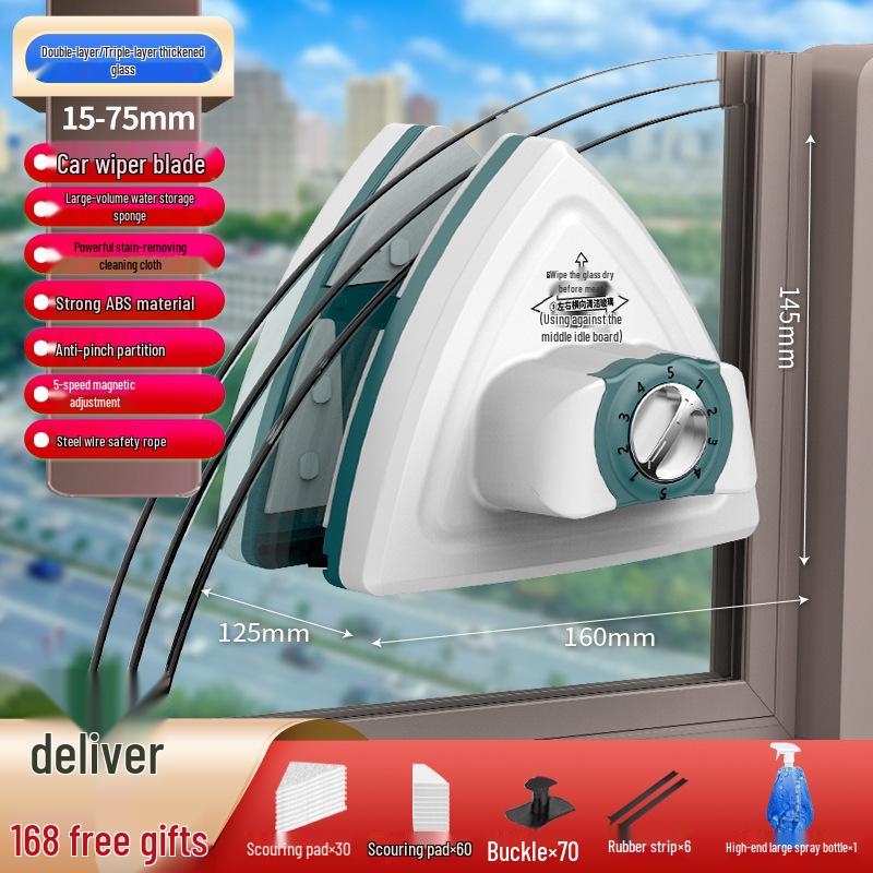 Сильный магнитный трехслойный скребок для мытья стекол для окон высотных зданий