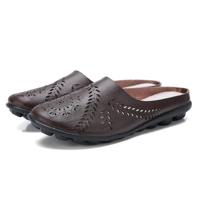 Женские весенне-осенние низкие туфли на плоской подошве с полыми бобами, женские одинарные туфли большого размера, полутапочки