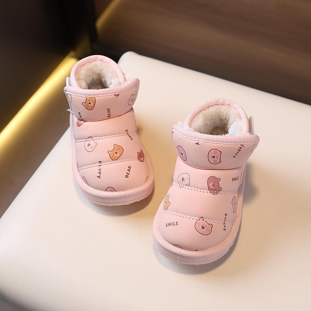 Winter warm toddler shoes for one-year-old girls, soft-soled toddler shoes for boys, baby shoes with plush lining and thickened design6-12Months
