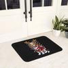 Santa hat beagle with reindeer horn and lamp doormat, Christmas themed print, indoor bedroom carpet