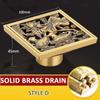 Square Antique Brass Floor Drain Bathroom Shower Insert Stopper Grates Waste Kitchen Floor Drain
