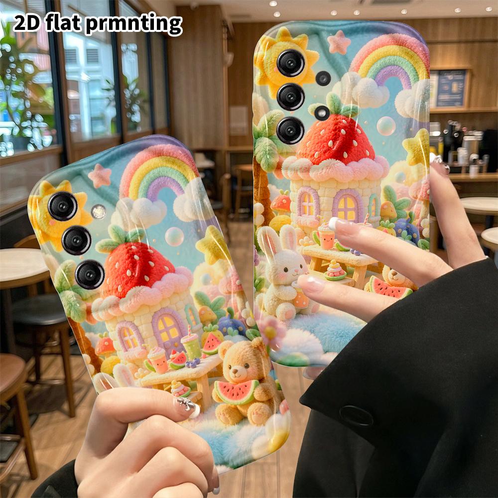 Phone Case: 2D flat, fits Samsung Galaxy A34 A35 M05 M06 S20 S22 S21 FE Plus 5G protective case, strawberry top summer, perfect holiday gift for Chris