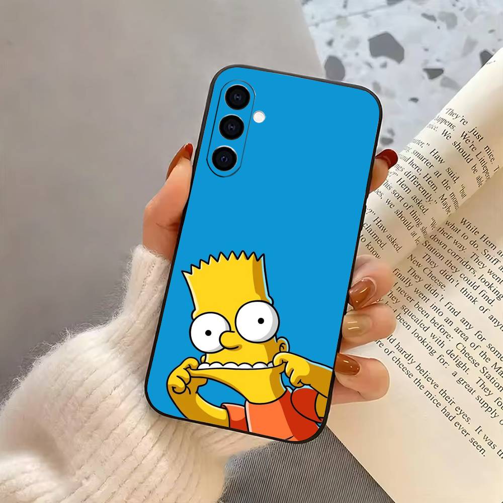 Funny family S-Simpsons-es Phone Case Black Silicone Soft For Samsung Galaxy A73,A72,A71,A70,A53,A52,A51