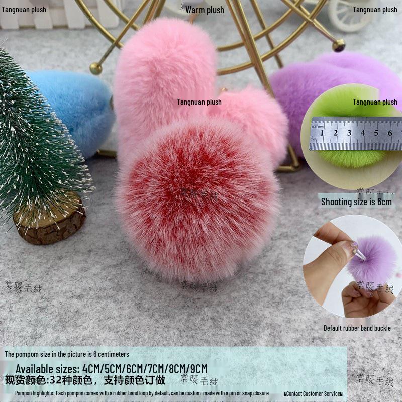 3cm 4cm 5cm Colored Imitation Rabbit Fur Pompon for Clothing, Bag Charms, Shoes & Hats DIY Decoration