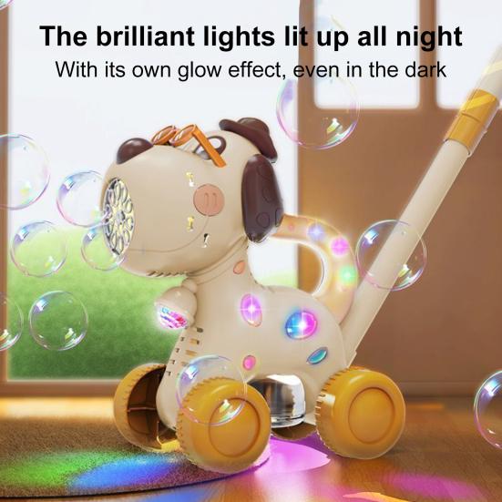 Dog Bubble Machine for Toddlers Portable Bubble Maker Blower Toy with Lights Large Output Rechargeable Lion Elephant Shape Indoor Outdoor Play Toys
