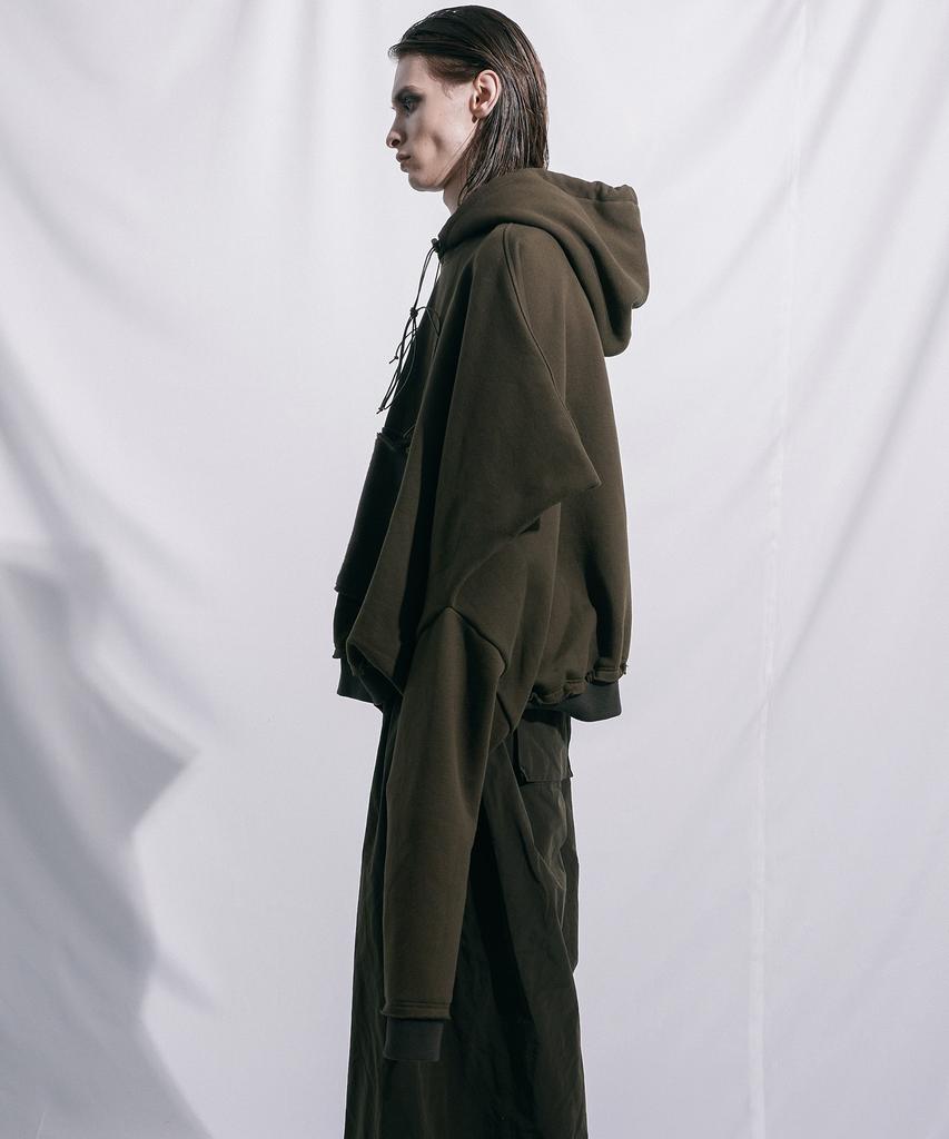 Square Shoulder Hoodie Khaki