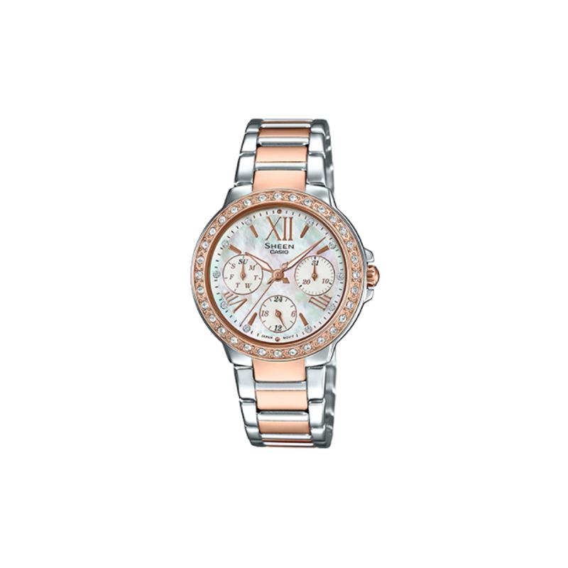Casio CASIOSHEEN series classic and elegant quartz movement stainless steel strap Japanese and Korean watch women's watch SHE-3052SPG-7A