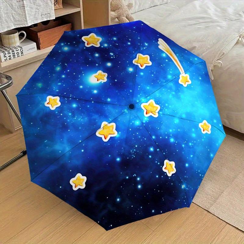 1pc Shooting star Cosmic Themed High-quality Umbrella,Automatic Opening and Closing Umbrella,Multi-functional Umbrella G0811127
