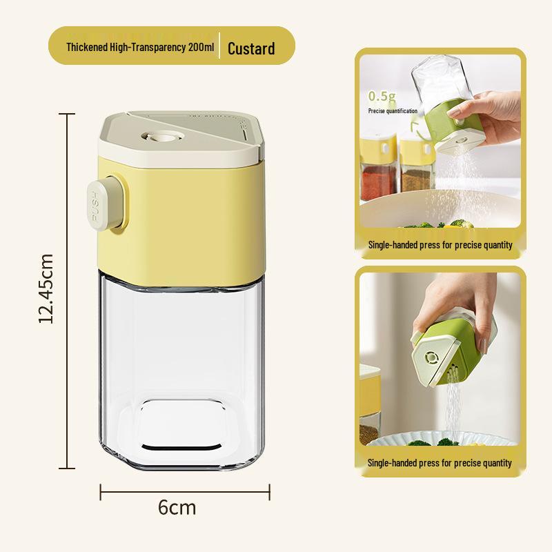 Dual-Use Salt & Spice Glass Jar for Kitchen Seasoning