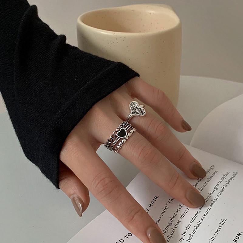 Изысканное кольцо из серебра 925 пробы «Открытое сердце» для женщин в элегантном минималистичном дизайне