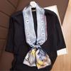 Double-Layer Silk Scarf Mulberry Silk Scarf Women'S Versatile Spring And Autumn Japan And Korea Thin And Narrow Long Decorative Scarf Streamer