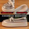 Platform Single Shoes Women's Xiaobai In the Summer of 2024 New Breathable Retro One-pedal Lazy Height Increase Casual Shoes Explosion
