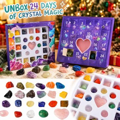 Calendario de Adviento Navideño 3D Días Caja Sorpresa de Piedras Preciosas para Niños y Adultos