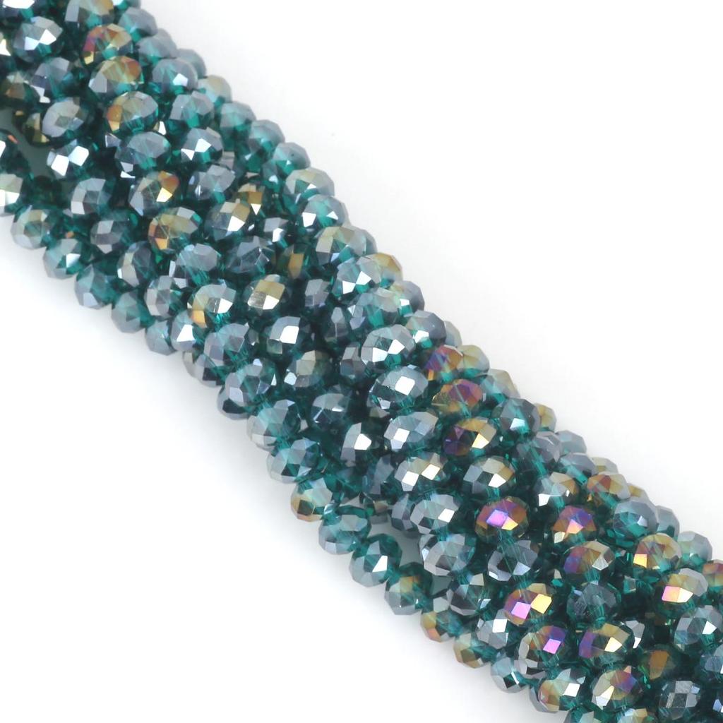 30-200Pcs Rondelle Austria Faceted Crystal Glass Beads Loose Spacer Beads for Jewelry Making