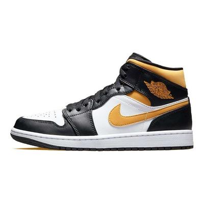 Мужские кроссовки Air 1 Mid Black University Gold White Pollen 554724-177