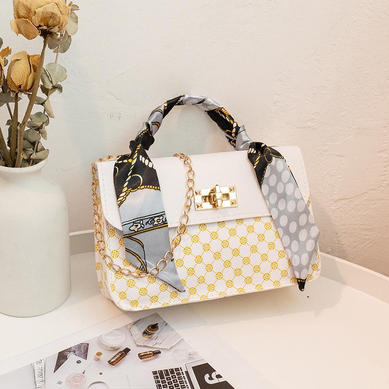 Women's Bag New Chain Bag Women's High-end Pu Printed Small Square Bag Mini Messenger Bag