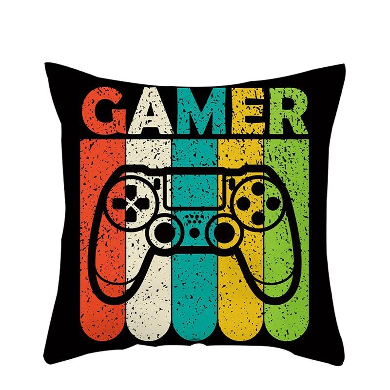 45 X 45cm Colorful Cartoon Keyboard Home Pillowcase Video Game Party Pillow Cover Happy Birthday Decoration