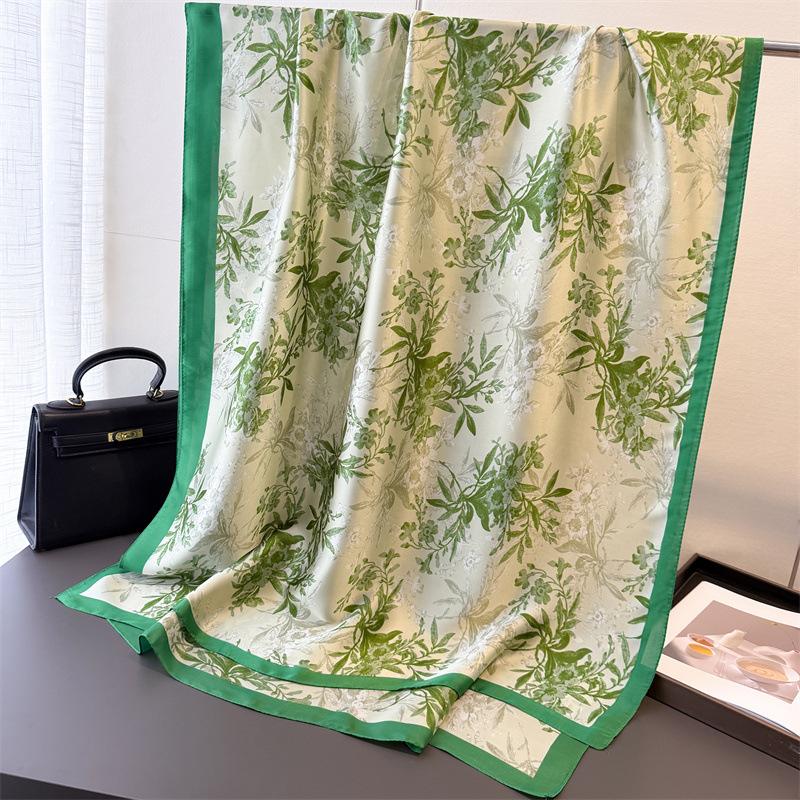 Весенне-летний тонкий платок с принтом для защиты от солнца, длинный шарф с цветочным узором, женская шаль, универсальная бандана на голову, модный пляжный платок