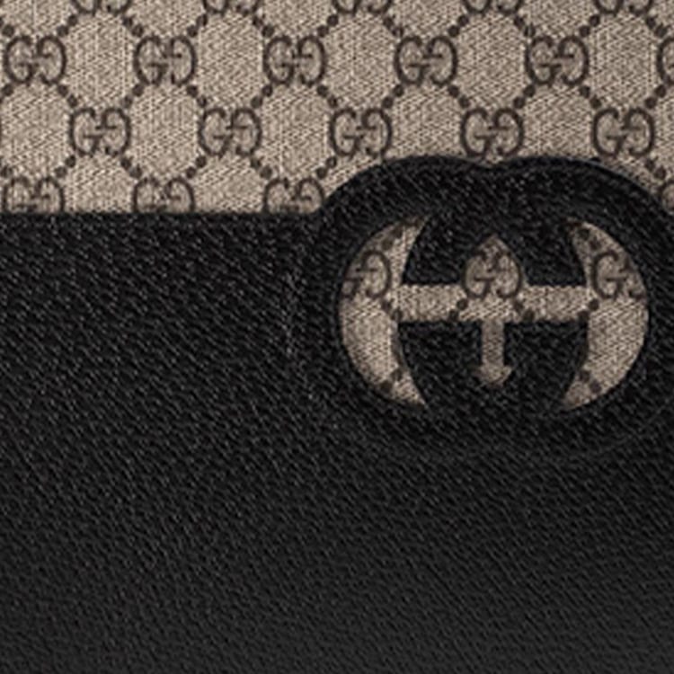 GUCCI Canvas With Leather Clutch Men's Black 723320-K9GSG-9769