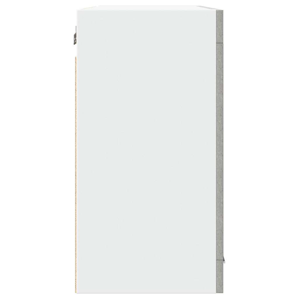 Lyon Wall Mounted Glass Cabinet Concrete Grey 80 x 31 x 60 cm