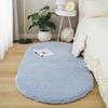 Овальный плюшевый ковер Утолщенный ковер для гостиной Пушистый теплый велюровый ковер для спальни Однотонный пушистый коврик для пола Нескользящий Моющийся