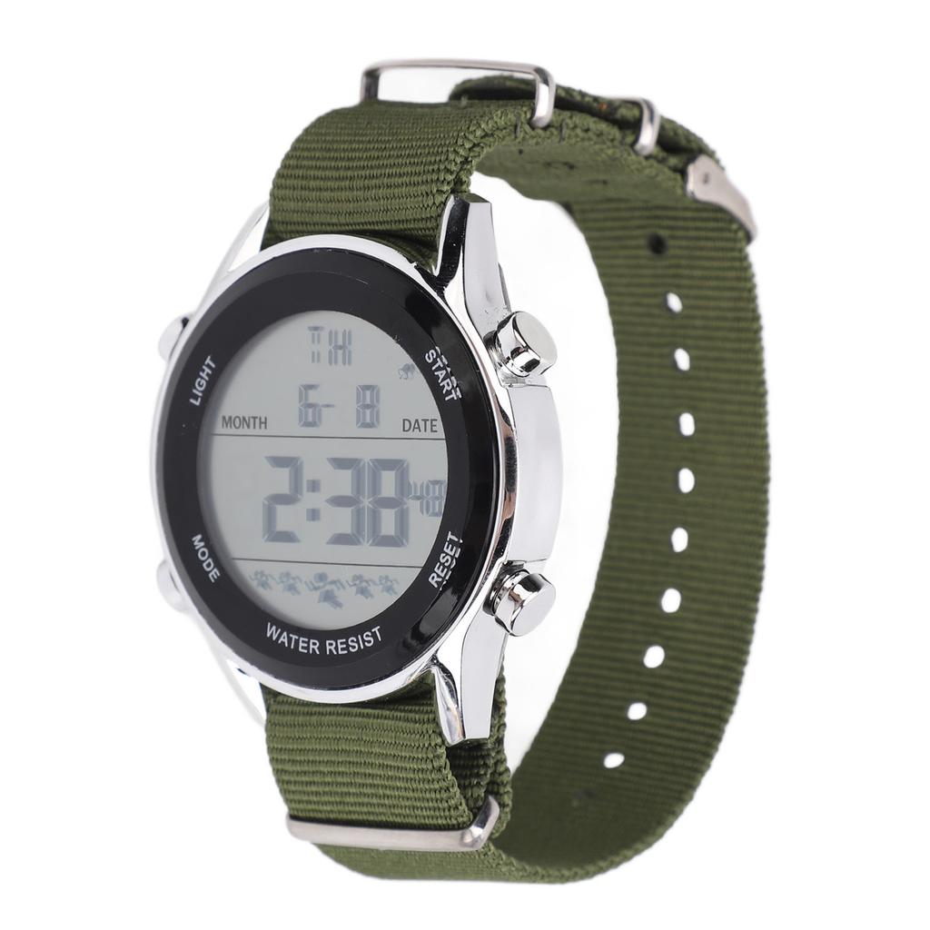 Mens Digital Sports Waterproof Watch Dual Time Zone Stopwatch Calendar Day Display Alarm Clock EL Backlight 50m