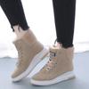 Boots Women Ankle Boots Warm PU Plush Winter Woman Shoes Sneakers Flats Lace Up Ladies Shoes Women Short Snow Boots