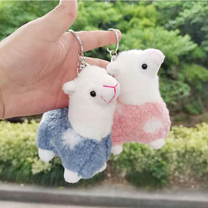 Cherished Mini Alpaca Plush Doll Keychain Colorful Soft Accessory For Bags