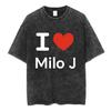 Rapper Milo J Logo Vintage Washed T Shirts Men Women Clothing Harajuku T-shirt Cotton Short Slevee T-shirts Streetwear