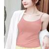 Chest Padded Vest Women's Tank Top Solid Color Camisole Vest Undershirt Underwear Top