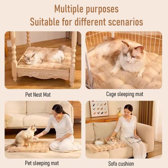 Плюшевое одеяло для питомца, толстый ортопедический коврик для собаки и кошки, водонепроницаемая подкладка, нескользящее дно, съемный моющийся чехол, защита от проливания для лежанки питомца