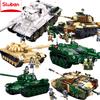Военный Challenger Leopard Panther Тяжелый Основной Боевой Танк Солдат Строительные Блоки Пластиковая Модель Кубики Армейские Игрушки для Детей
