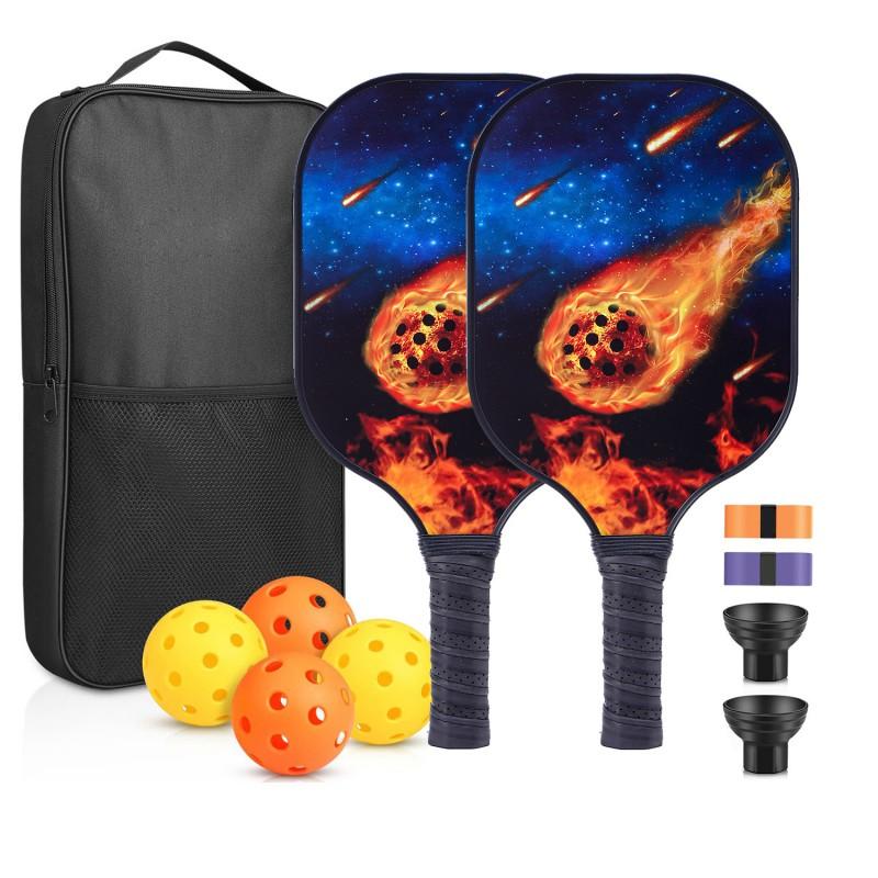Carbon Fiber Pickleball Paddle With Silicone Ball Retriever Grip Tape Set USAPA Certified Tournament Play