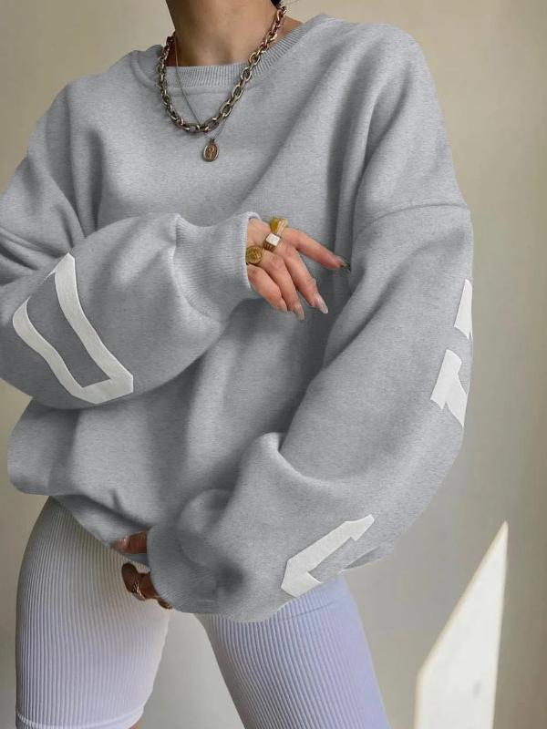 Женские свободные свитера-свитшоты в стиле гранж с принтом букв на спине, повседневные утолщенные топы с длинным рукавом, осенняя уличная одежда