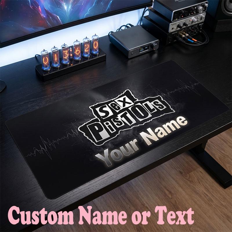Sex Pistols Customized Name Text Mouse Pad, Large Desk Mouse Mat Personalized Home Office Present