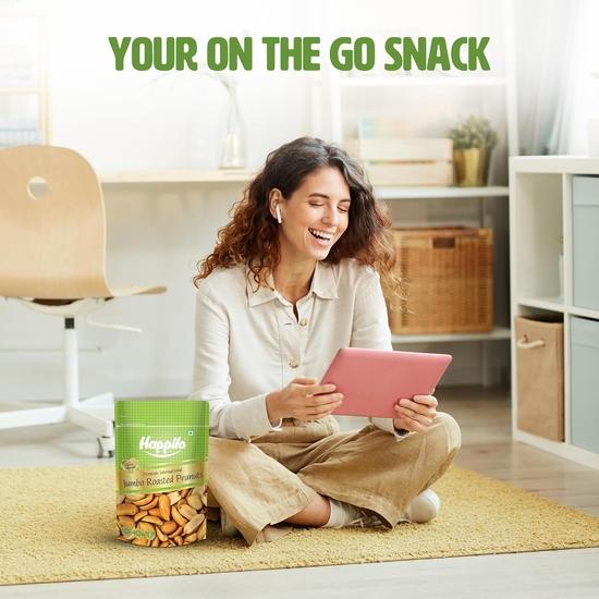 Happilo Premium Jumbo Sand Roasted Peanuts 160g (Pack of 2), Rich In Protein, Fiber, and Essential Nutrients, Wholesome Snack, Rich Flavor