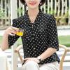 Summer New Thin Chiffon Polka Dot Top T Shirt Half Sleeve Loose All-match Plus Size Pullovers Vintage Fashion Women Clothing