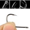 100pcs Fishing Hooks Barbed Fishhook for Saltwater Freshwater High Carbon Steel